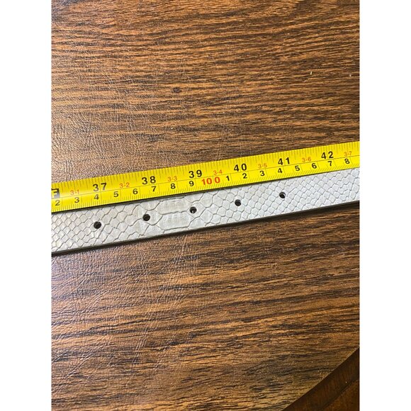 EXPRESS Gray Silver Faux Snakeskin Belt Silver Buckle Women Large Waist 37"-41" - Picture 7 of 7